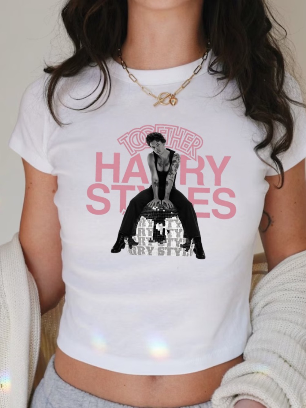 Harry Styles Together Music Vintage White BabyTee